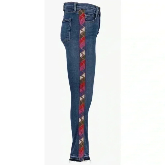 Veronica Beard Carolyn Tuxedo Striped Baby 10” Boot Jeans Size 26 - Picture 2 of 10